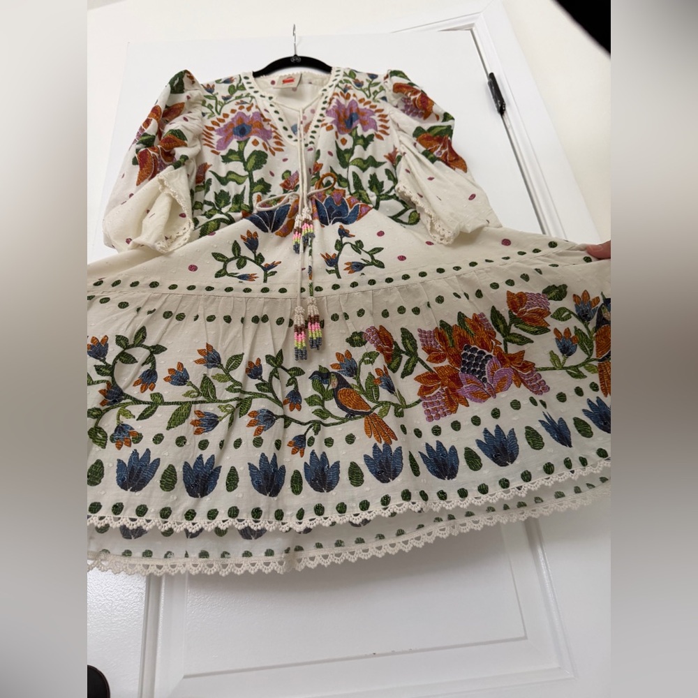 Farm Rio Short Lined Embroidered Floral Dress - Picture 6 of 6